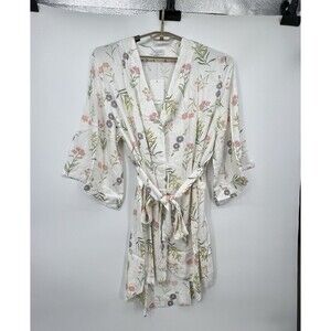 Piyama Womens Short Kimono Robe Sz XL Wild Flower Bloomcore Spring Romantic